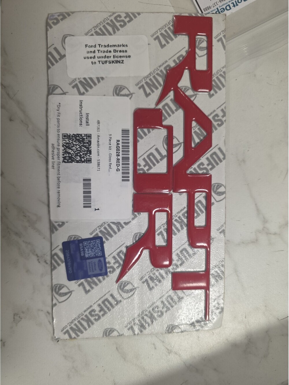 RAG028-RED-G 3 Piece kit - Gloss Red Oem Ford